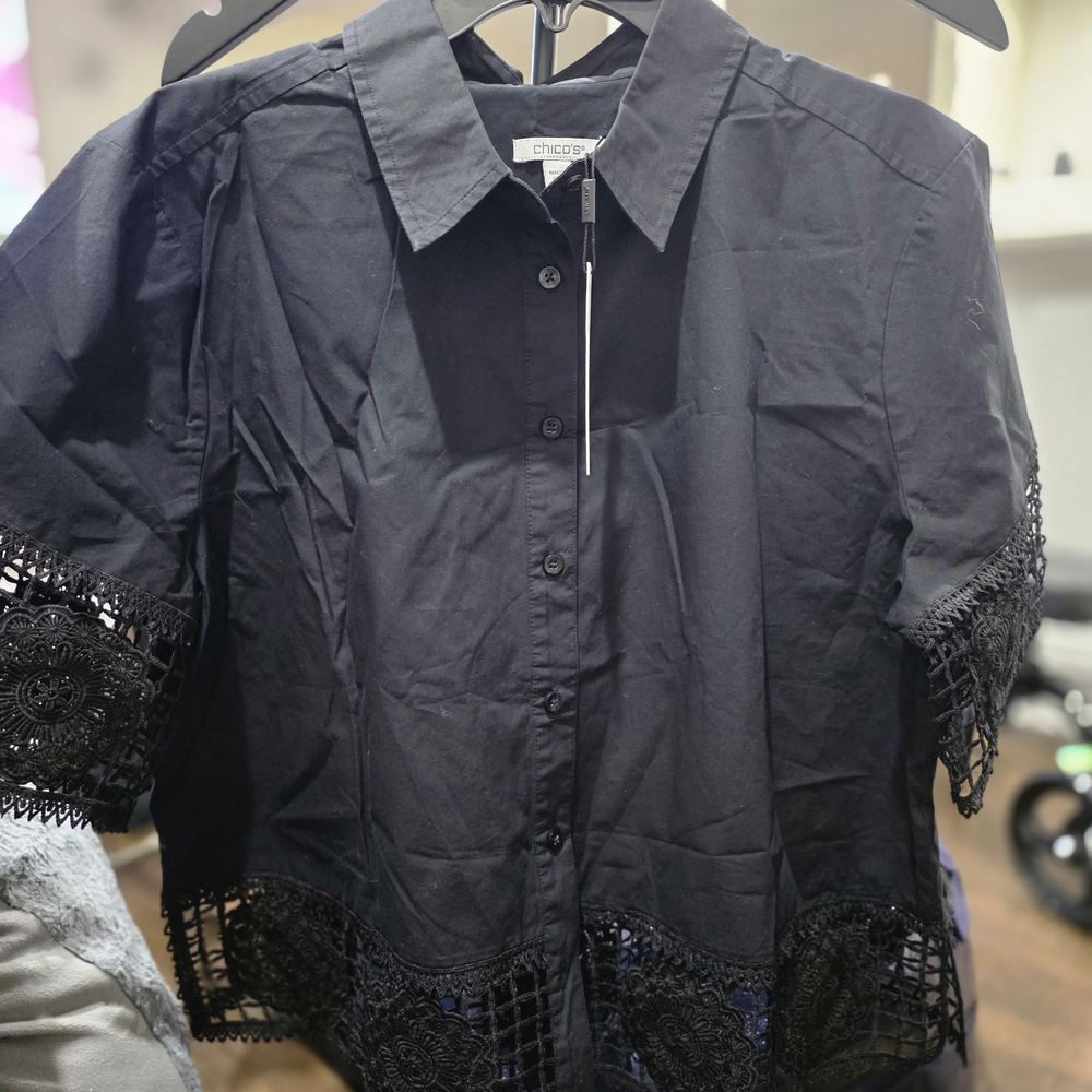 Chico's Classic Black Blouse Zise#3